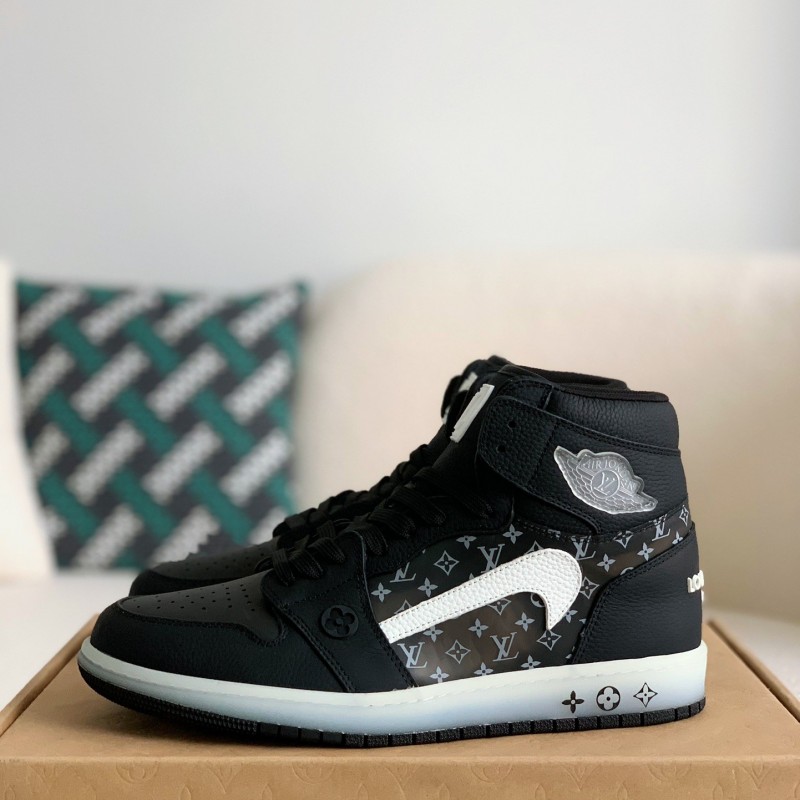L0*is V*t0n x Nike Air Jorda 1 High AJ1 Sneakers