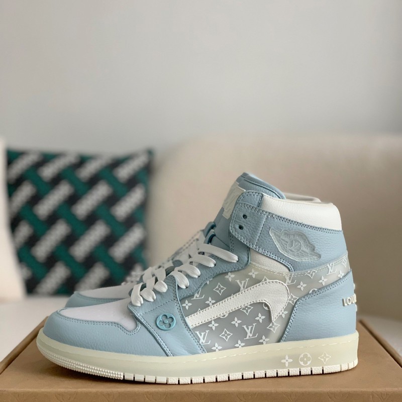 L0*is V*t0n x Nike Air Jorda 1 High AJ1 Sneakers