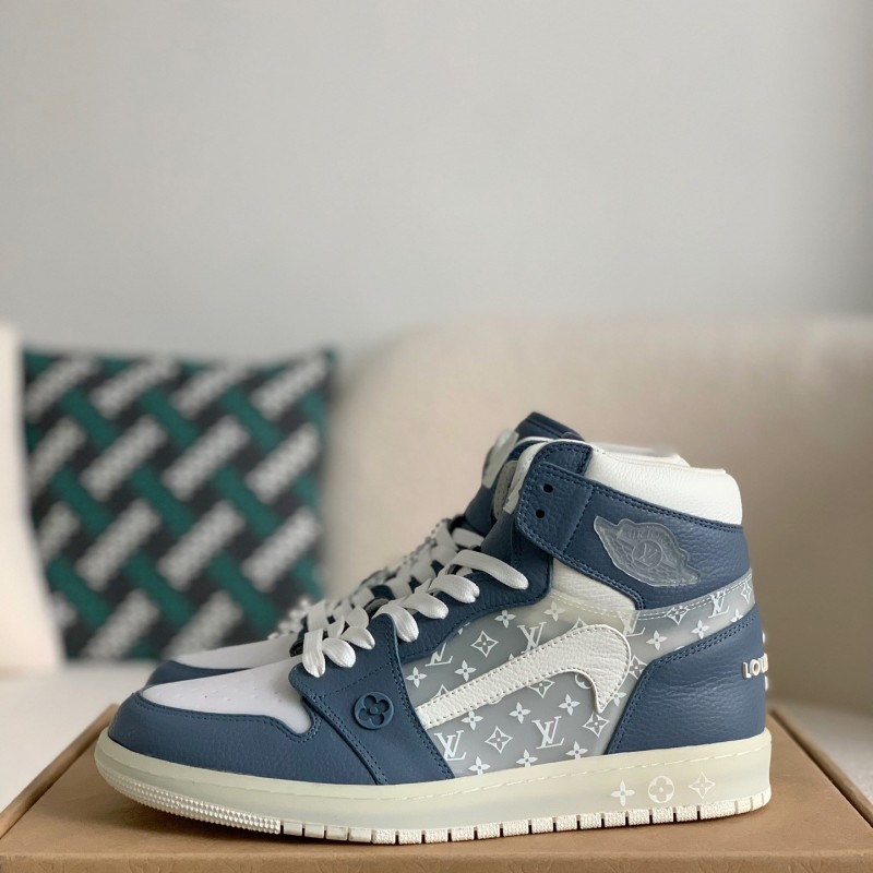 L0*is V*t0n x Nike Air Jorda 1 High AJ1 Sneakers