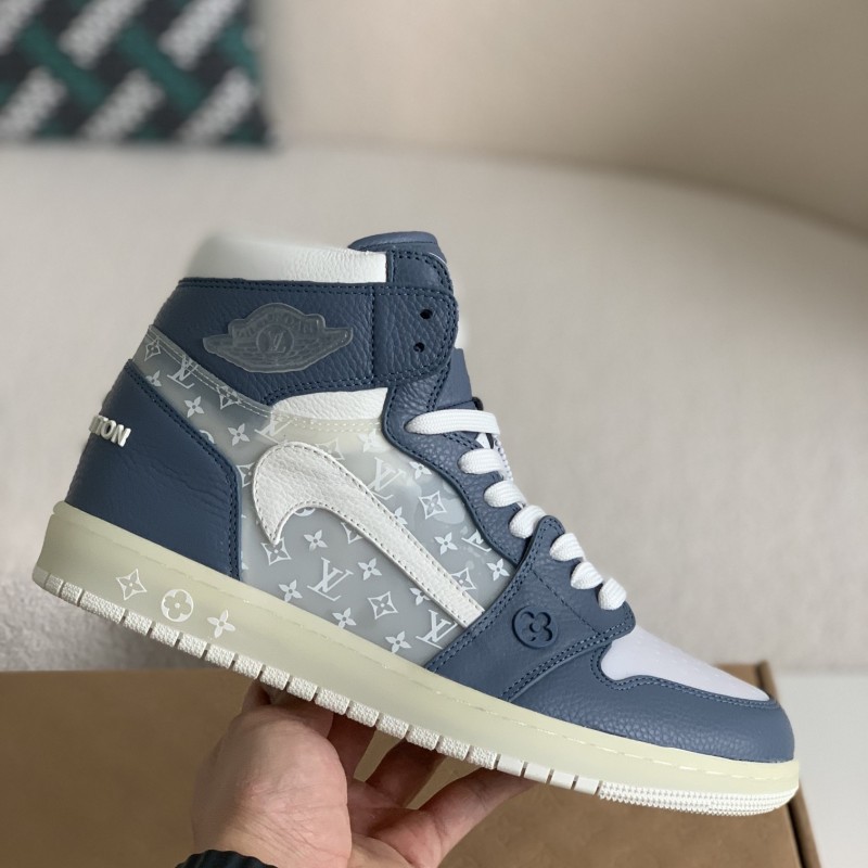 L0*is V*t0n x Nike Air Jorda 1 High AJ1 Sneakers