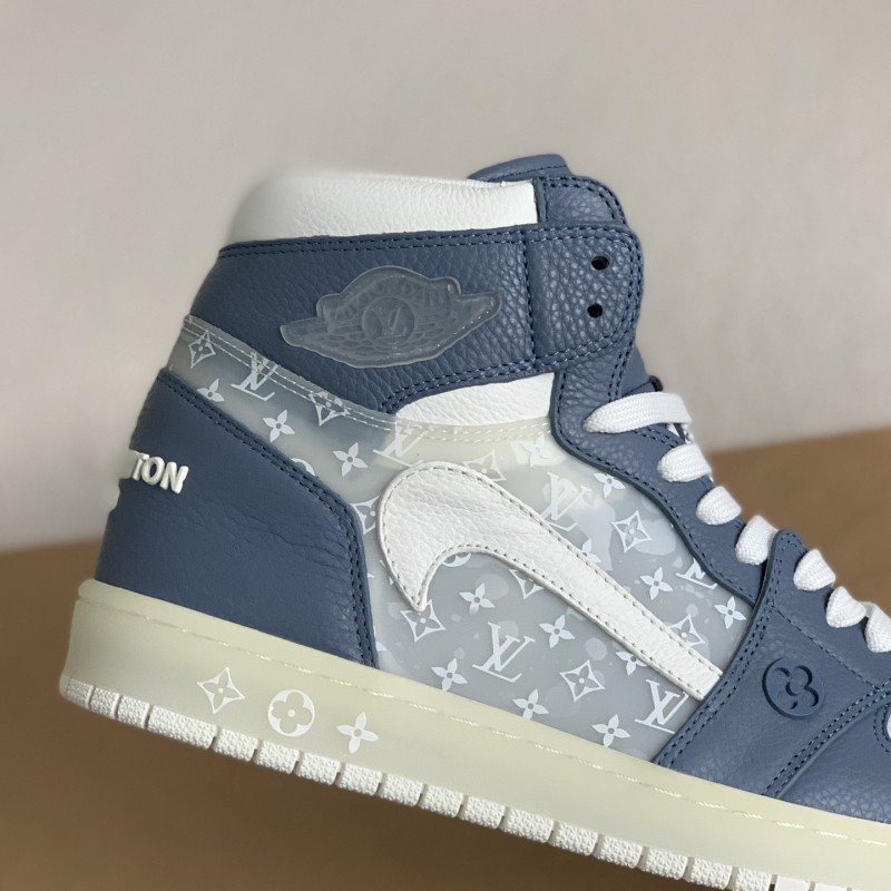 L0*is V*t0n x Nike Air Jorda 1 High AJ1 Sneakers