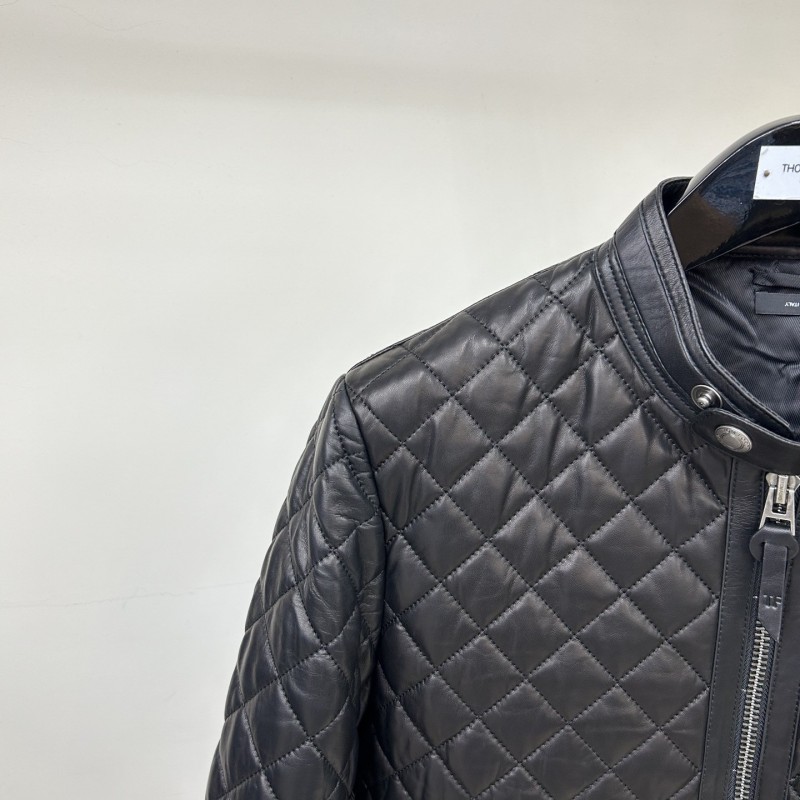 Tom Ford 23 catwalk style slim stand collar leather jacket