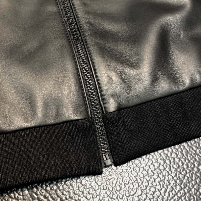 Zegna hooded leather jacket