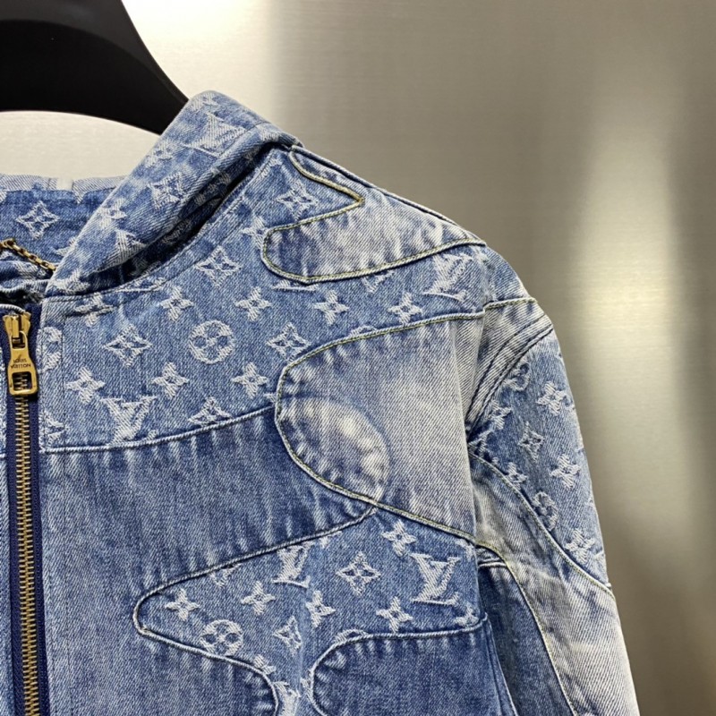 L0*is V*t0n casual hoodie denim jacket