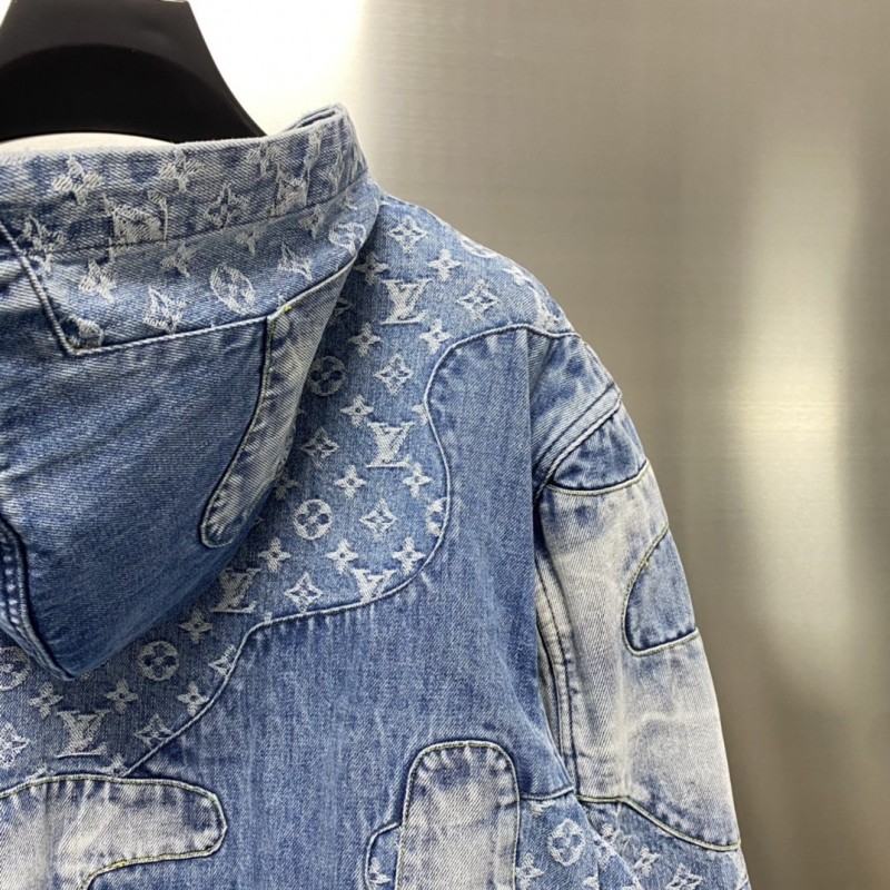 L0*is V*t0n casual hoodie denim jacket