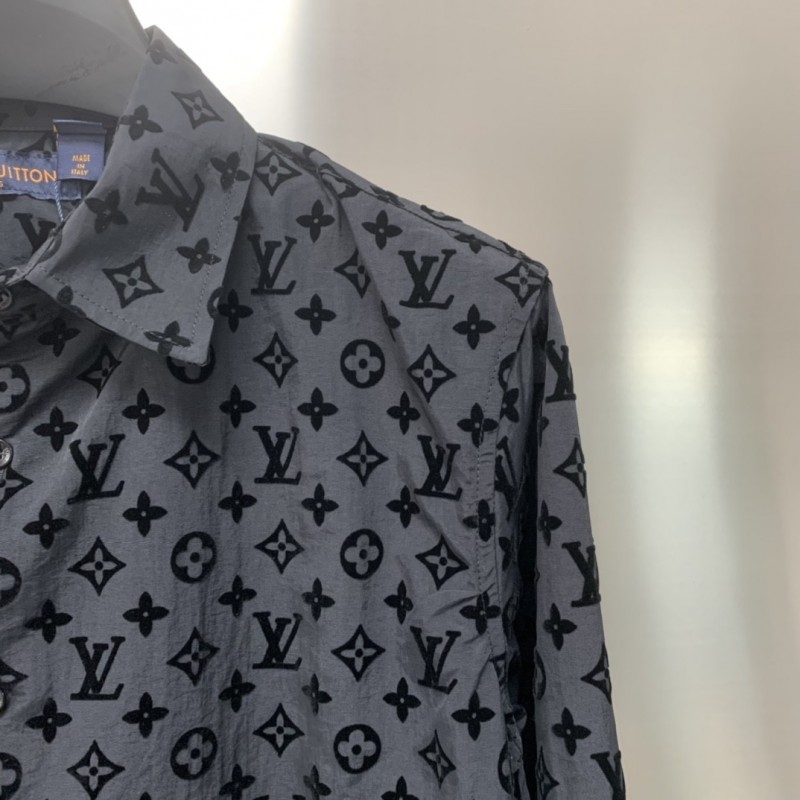 L0*is V*t0n Flocked jacquard all over printed long sleeve shirt