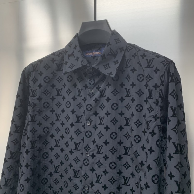 L0*is V*t0n Flocked jacquard all over printed long sleeve shirt