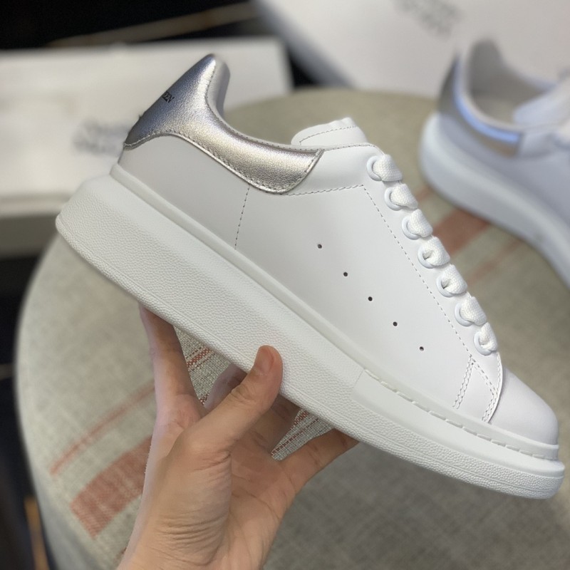 Ale*d*r M*Q*en MQ silvery cowhide tail Sneakers