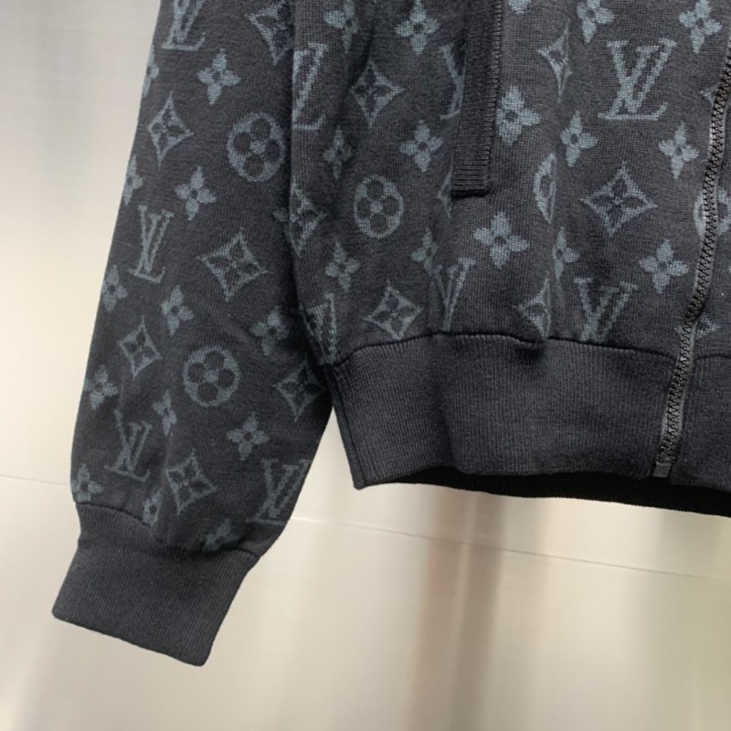 L0*is V*t0n graffiti jacquard knit zipped jacket