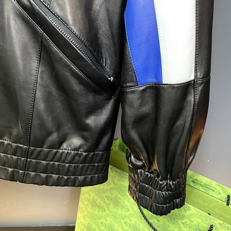 Ba*len*cia*ga 2023 Hooded Leather Jacket