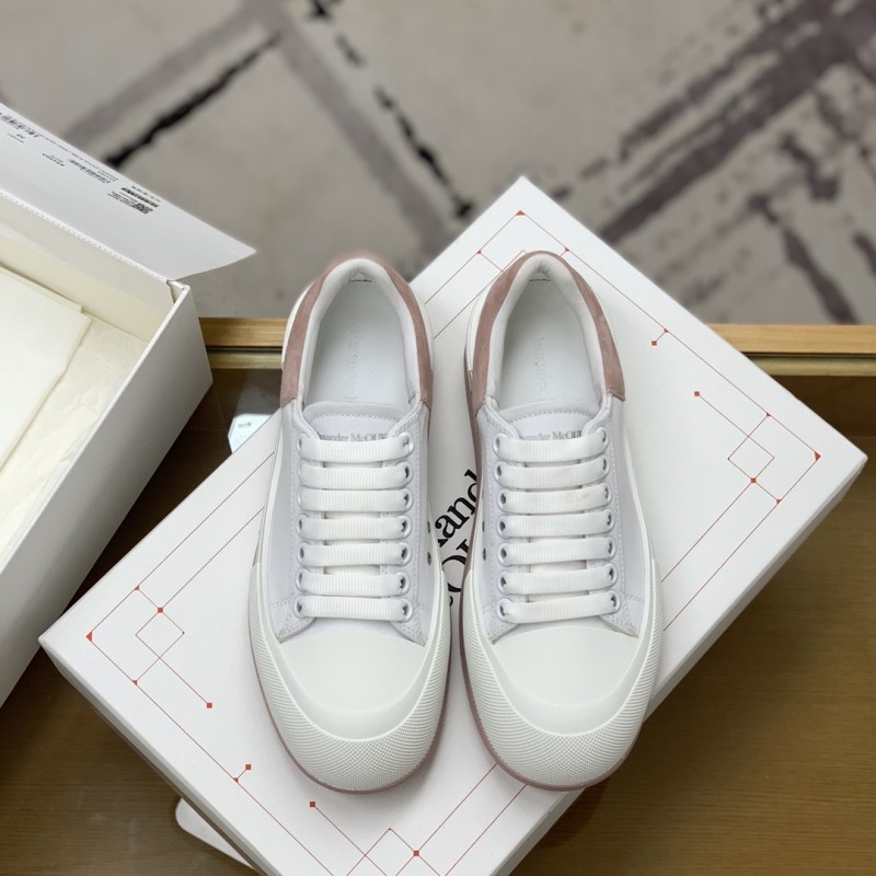 Ale*d*r M*Q*en MQ WhitePink velvet tail Sneakers