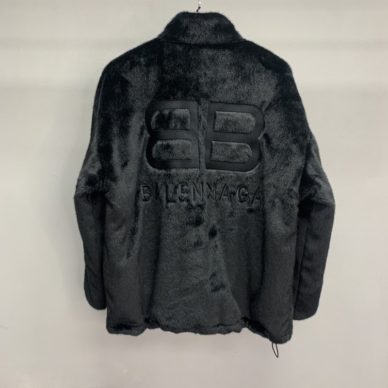 Ba*len*cia*ga embroidered fur jacket