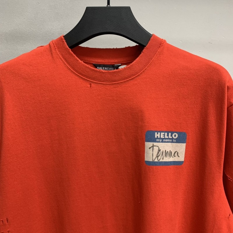 Ba*len*cia*ga signature worn T-shirt