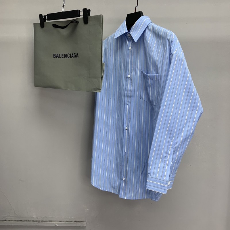 Ba*len*cia*ga striped long-sleeved shirt