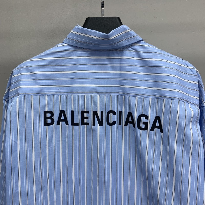 Ba*len*cia*ga striped long-sleeved shirt