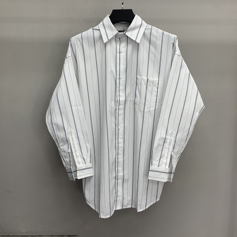Ba*len*cia*ga striped long-sleeved shirt