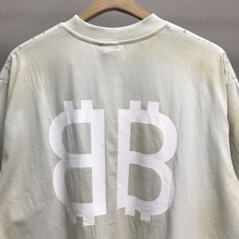Ba*len*cia*ga BB Industrial Cement Painted T-Shirt