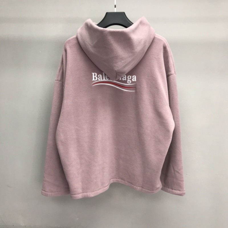 Ba*len*cia*ga Polar Fleece Coke Hooded Sweatshirt