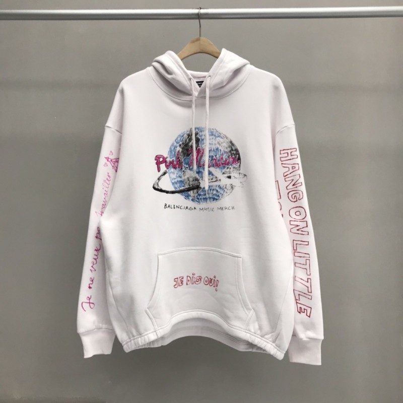 Ba*len*cia*ga printed hooded sweatshirt