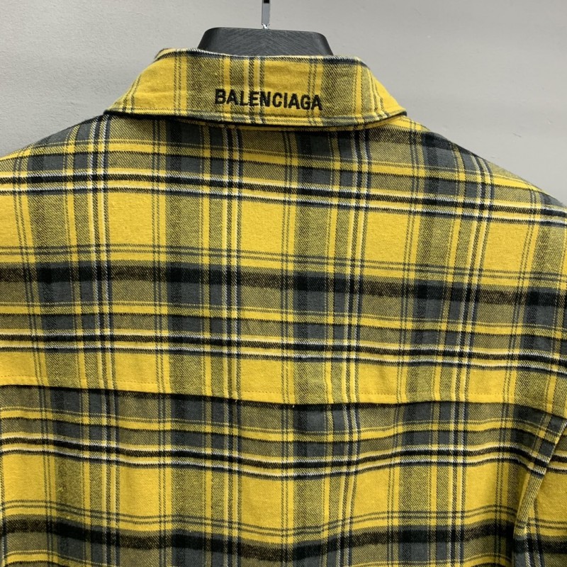 Ba*len*cia*ga reversible plaid shirt jacket