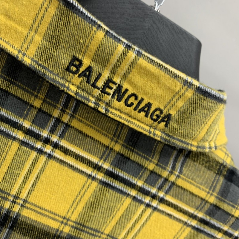 Ba*len*cia*ga reversible plaid shirt jacket