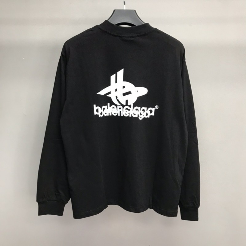 Ba*len*cia*ga lettered long sleeve T-shirt