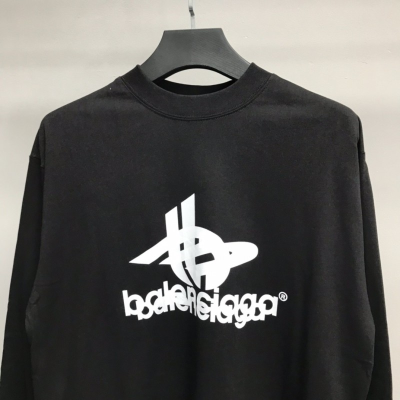 Ba*len*cia*ga lettered long sleeve T-shirt