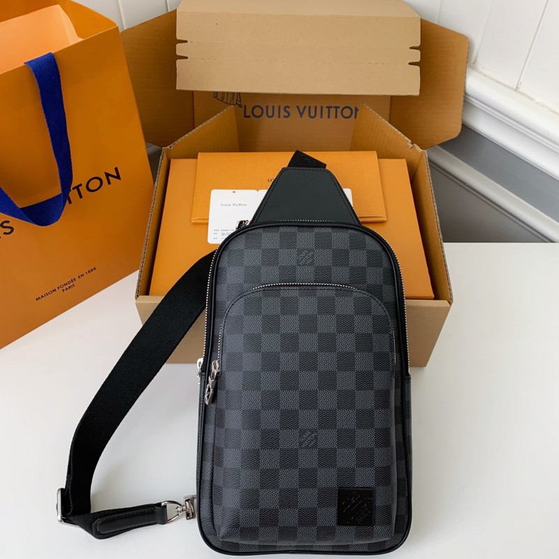L0*is V*t0n damier graphite Men's Shoulder Bags M45302, Top Quality Size: 20X31X7cm