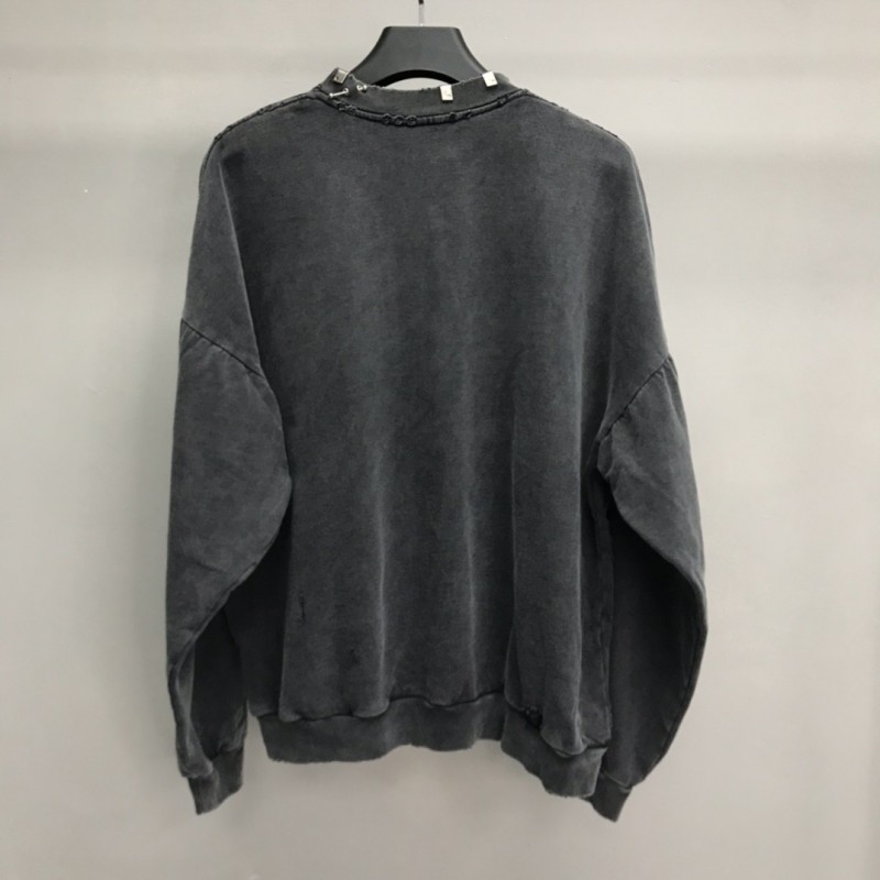 Ba*len*cia*ga neckline hardware perforated hoodie