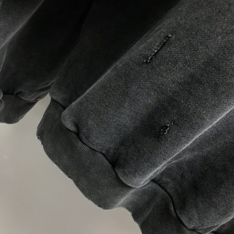 Ba*len*cia*ga neckline hardware perforated hoodie
