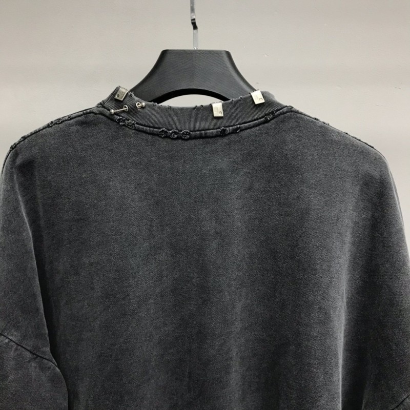 Ba*len*cia*ga neckline hardware perforated hoodie