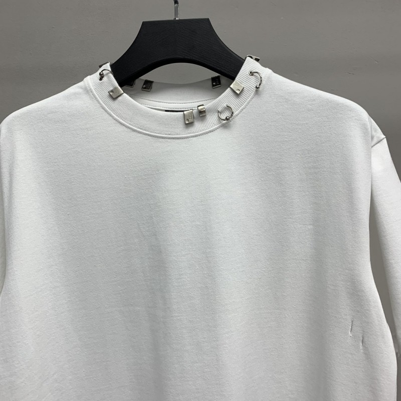 Ba*len*cia*ga neckline hardware perforated T-shirt