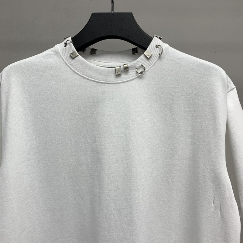 Ba*len*cia*ga neckline hardware perforated T-shirt