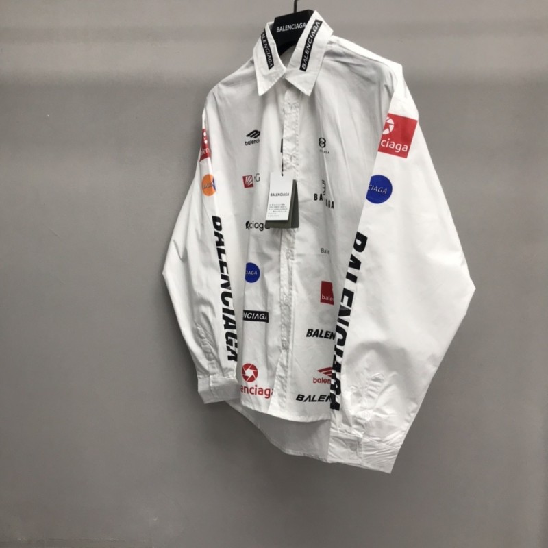 Ba*len*cia*ga LOGO LOGO racing style long sleeve shirt