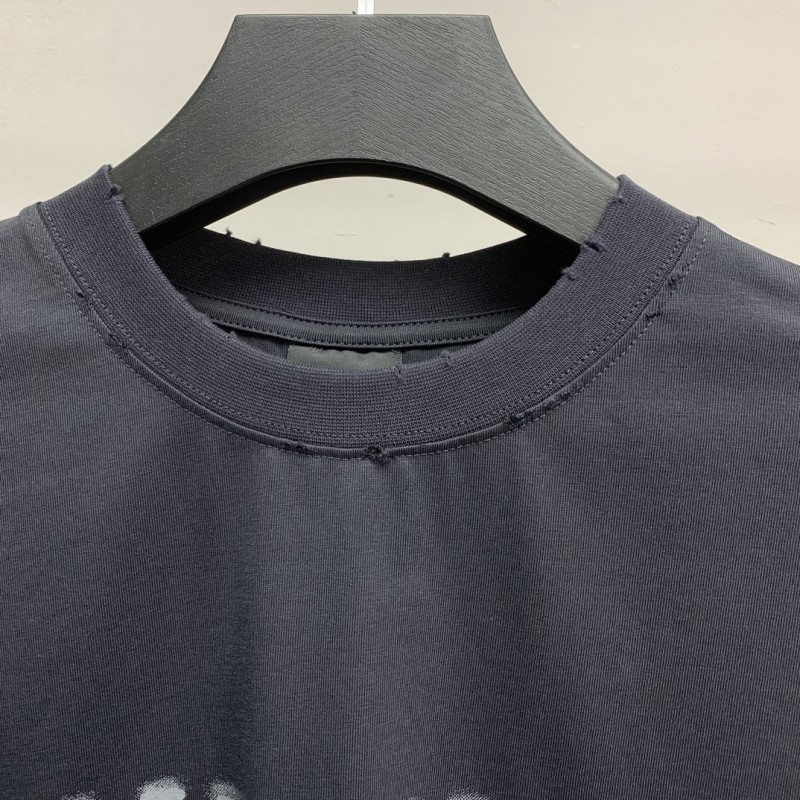 Ba*len*cia*ga front and back T-shirt with blurred letters