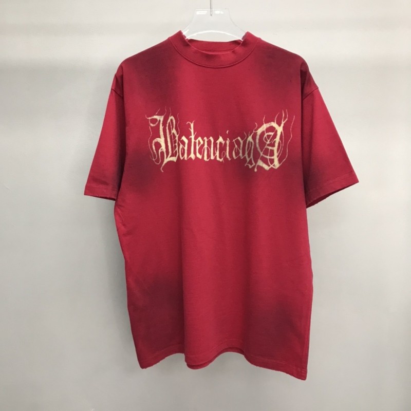Ba*len*cia*ga Sanskrit lettering industrial paint T-shirt