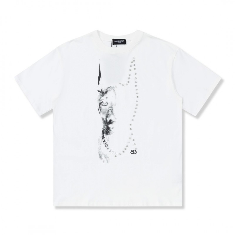 Ba*len*cia*ga 23Ss Drill Print Hound Design t-shirt