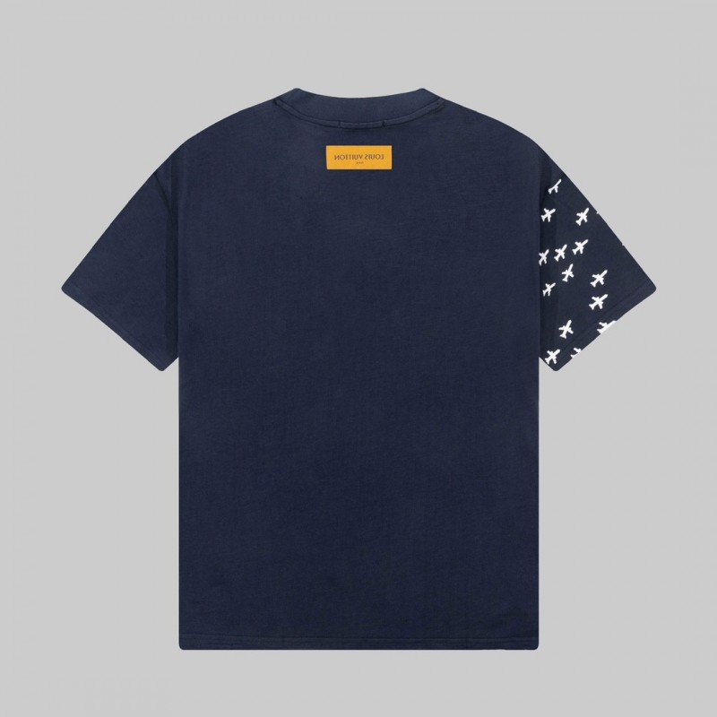 L0*is V*t0n 23ss small plane full print pattern gold classic T-shirt