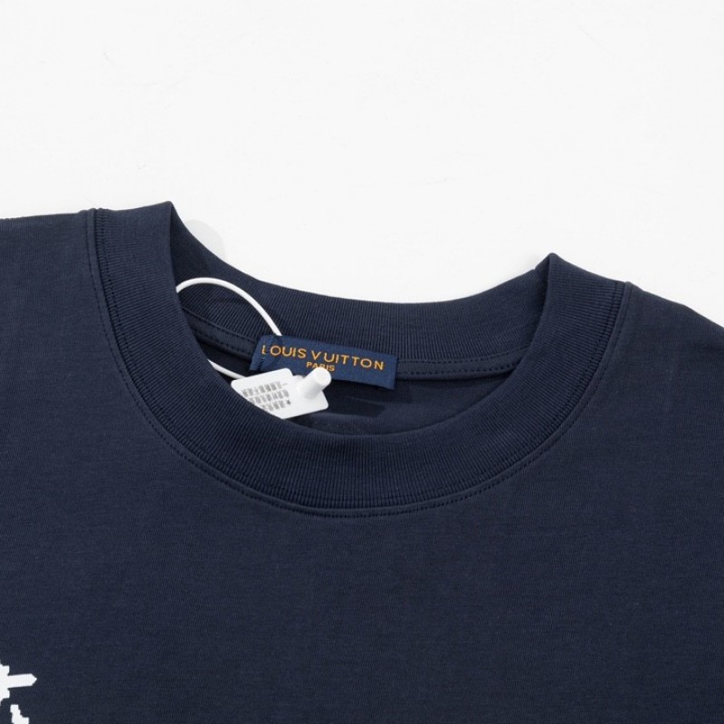 L0*is V*t0n 23ss small plane full print pattern gold classic T-shirt