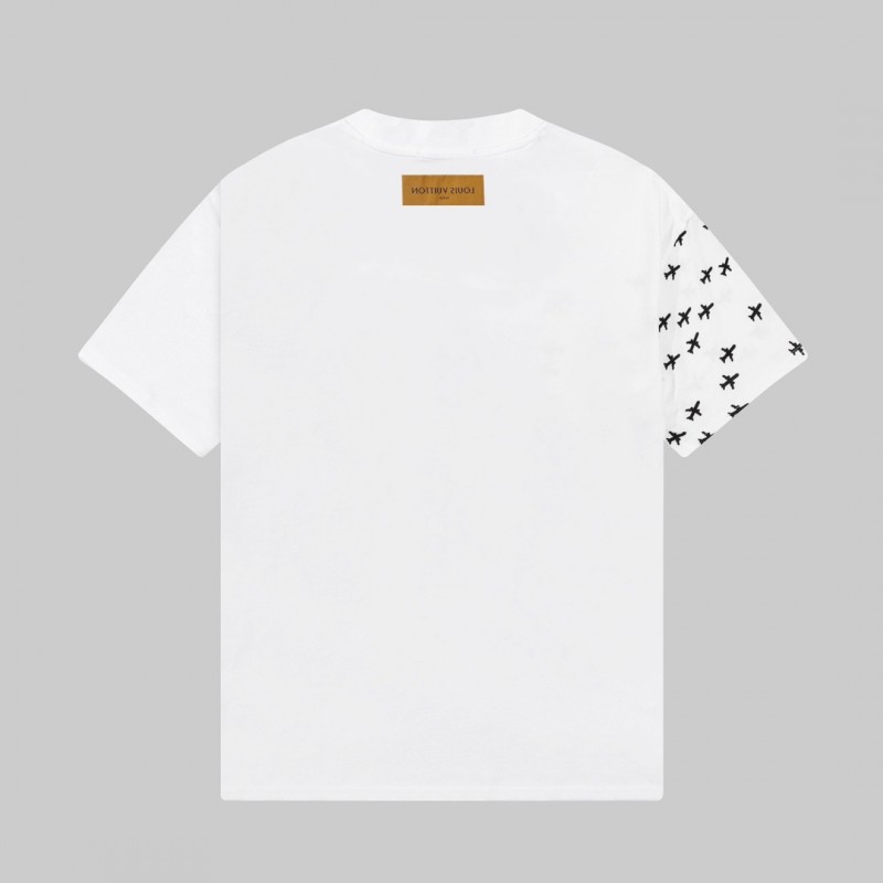 L0*is V*t0n 23ss small plane full print pattern gold classic T-shirt