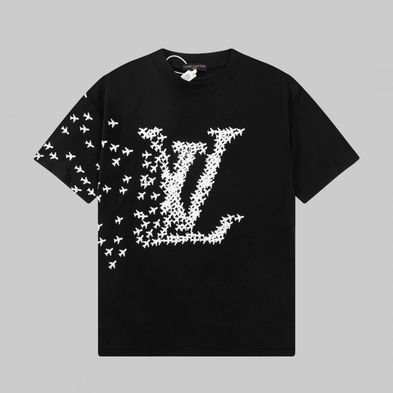 L0*is V*t0n 23ss small plane full print pattern gold classic T-shirt
