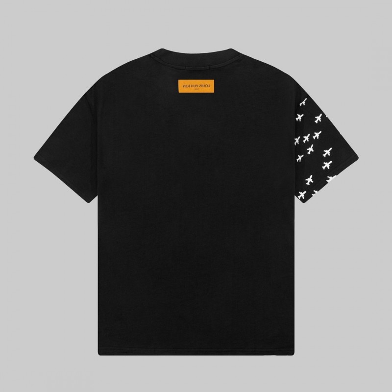 L0*is V*t0n 23ss small plane full print pattern gold classic T-shirt