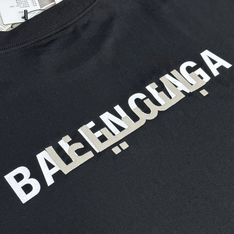 Ba*len*cia*ga double back embroidered short sleeves