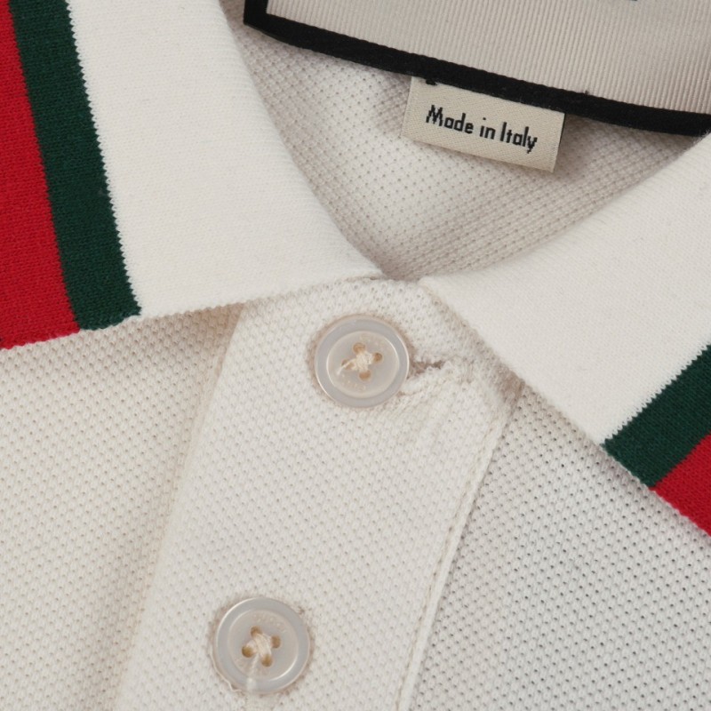 G*u*i Embroidered lapel POLO on left chest