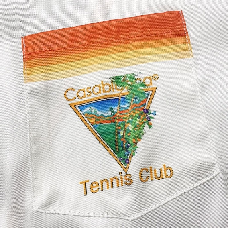 Casablanca 23SS white cactus tennis court shirt