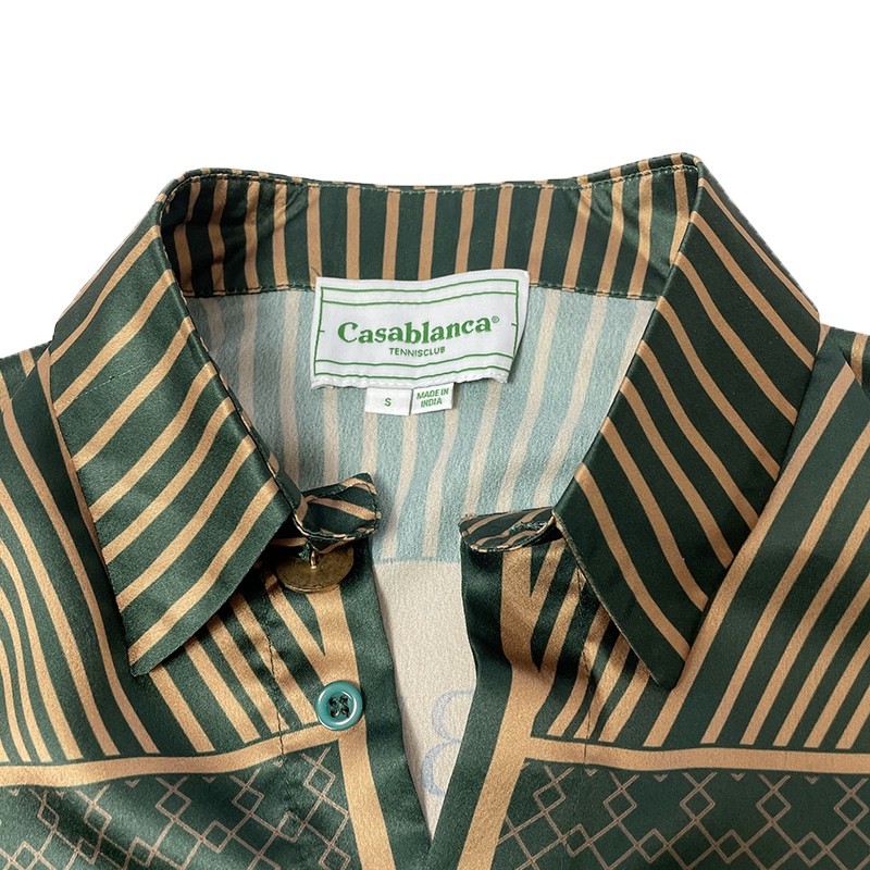 Casablanca Alchemy print sun and moon sign totem silk long-sleeved shirt