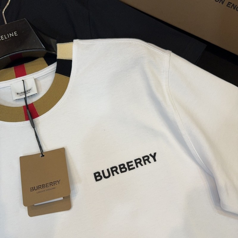 B**rry 2024ss latest logo embroidered cotton short-sleeved t-shirt