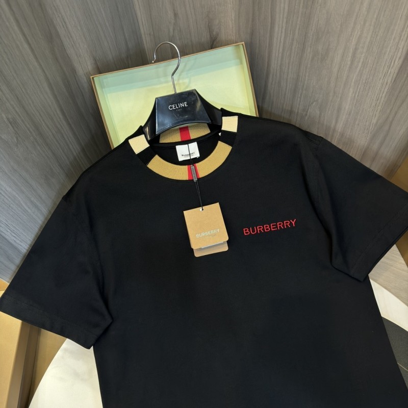 B**rry 2024ss latest logo embroidered cotton short-sleeved t-shirt
