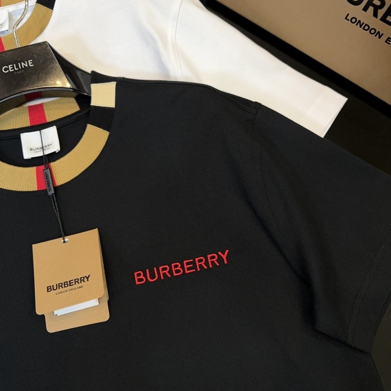 B**rry 2024ss latest logo embroidered cotton short-sleeved t-shirt