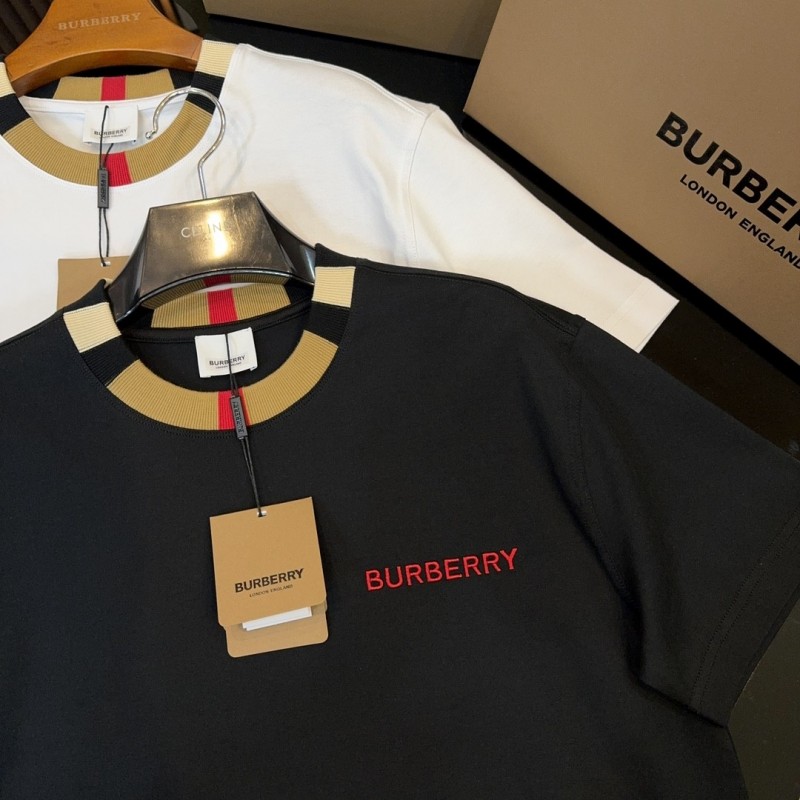 B**rry 2024ss latest logo embroidered cotton short-sleeved t-shirt